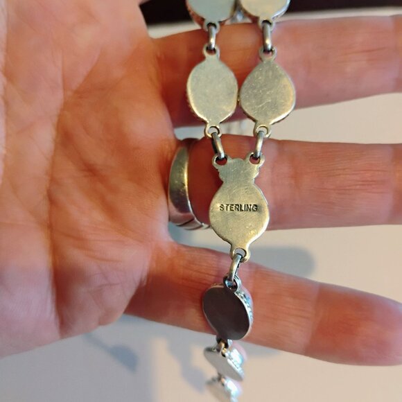 Western Cowgirl Pink Conch Shell Sterling Silver Lariat Drop Necklace - Picture 3 of 7